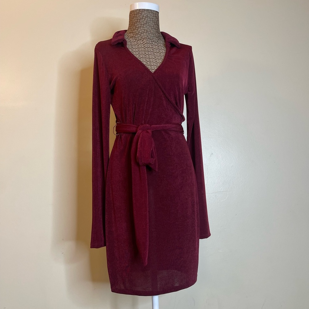 Burgundy Wrap Dress